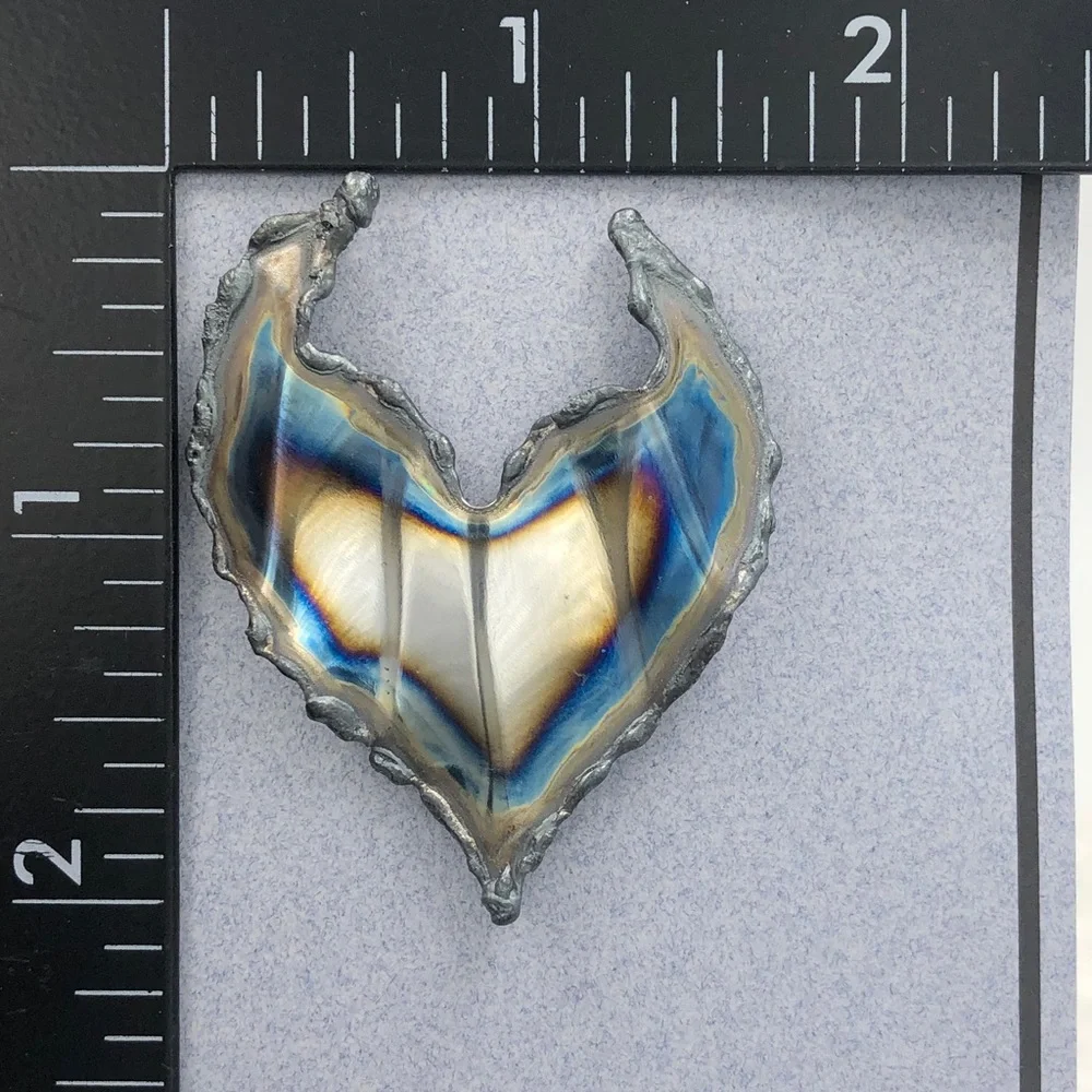 🌼 Horned Heart Funky Metal Artesian Pin Brooch